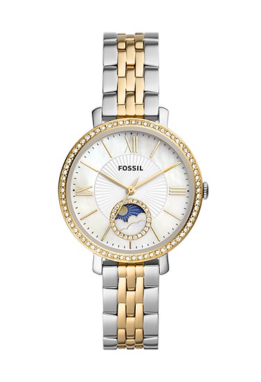 Jacqueline 36mm Sun Moon Multifunction Two-Tone Stainless Steel Watch
