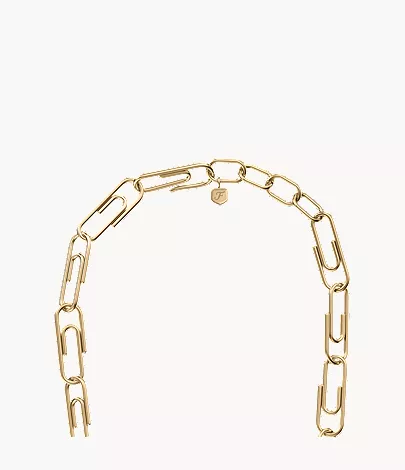 Paperclip Collection Gold-Tone Stainless Steel Chain Necklace - Image 5