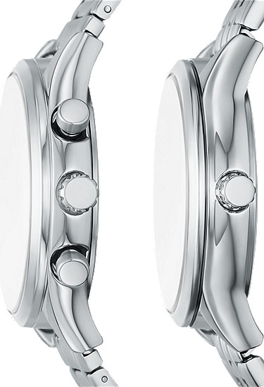 Fenmore 44mm Multifunction Silver-Tone Bracelet Watch Set - Image 4