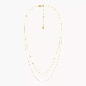 Heritage Pearl D-Link Gold-Tone Brass Multi-Strand Necklace