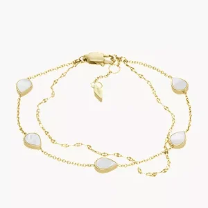Merrit Teardrop White Mother-of-Pearl Chain Bracelet