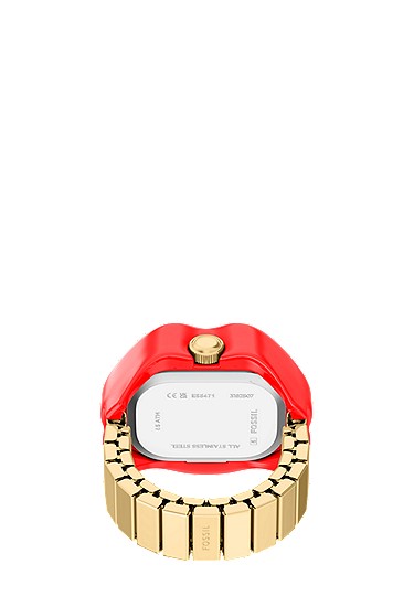 Lips Watch Ring 18mm Two-Hand Gold-Tone Stainless Steel - Image 6