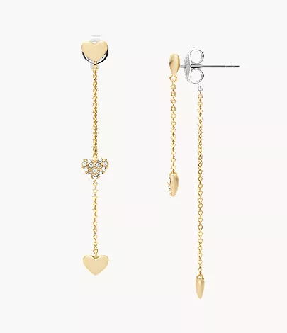 Sutton Heartbeat Gold-Tone Brass Front to Back Earrings
