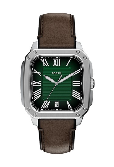 Crosby 42mm Three-Hand Brown Leather Watch
