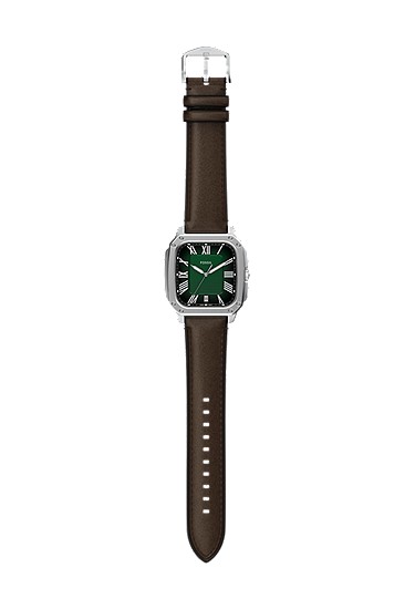 Crosby 42mm Three-Hand Brown Leather Watch - Image 9
