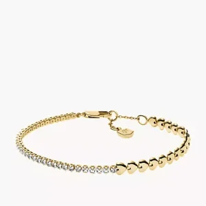 Sutton Love-All Gold-Tone Brass Heart Link Tennis Bracelet