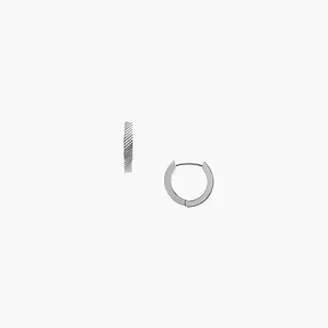 Harlow Linear Texture Stainless Steel Hoop Earrings