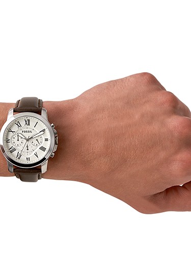 Grant 44mm Chronograph Brown Leather Watch - Image 2
