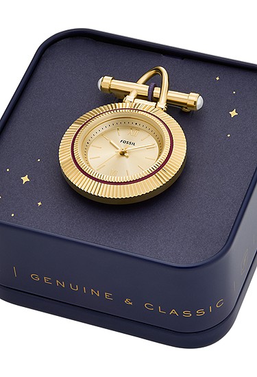 Scarlette 35mm Three-Hand Gold-Tone Stainless Steel Watch Brooch - Image 5