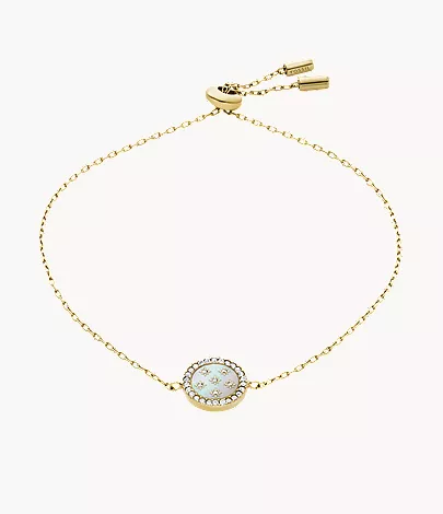 Merrit Northlight Collection Gold-Tone Stainless Steel Station Bracelet