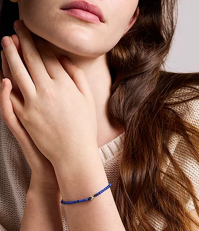 Sutton Mini Moments Blue Beaded Crescent Moon Bracelet - Image 2