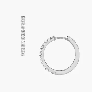 Ellis Pav?? Glitz Silver-Tone Brass Hoop Earrings