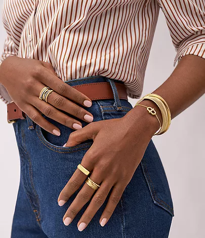 Sadie Shine Bright Gold-Tone Stainless Steel Cuff Bracelet - Image 2