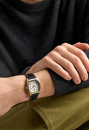 Harlow 33mm Three-Hand Black Leather Watch - Image 2