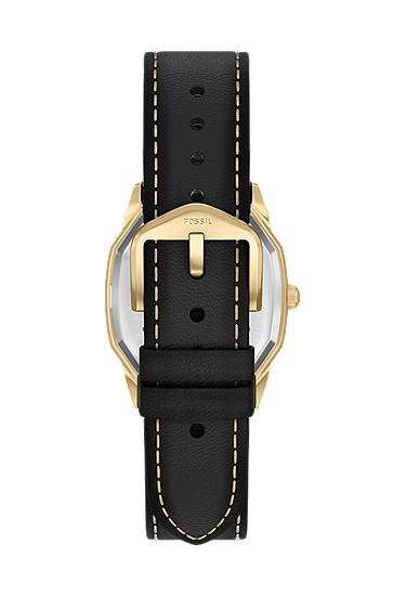 Harlow 33mm Three-Hand Black Leather Watch - Image 3