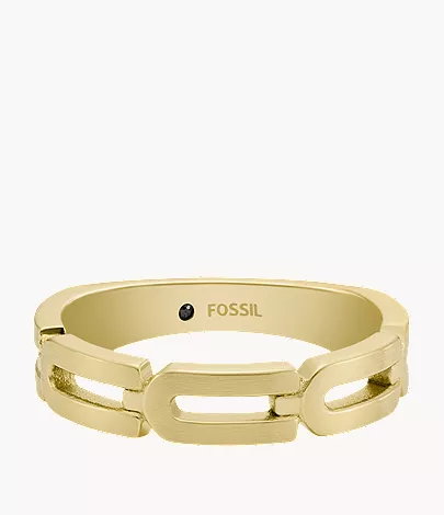 Heritage D-Link Chain Gold-Tone Stainless Steel Band Ring - Image 2