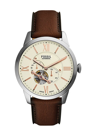 Townsman 44mm Automatic Brown Leather Watch