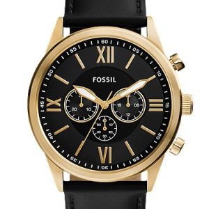 Flynn 48mm Chronograph Black Leather Watch