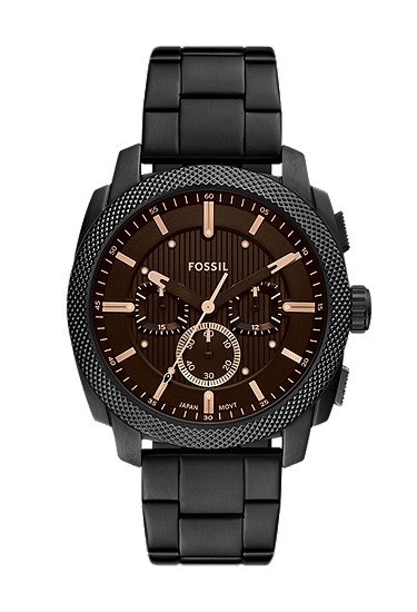 Machine 44mm Chronograph Black Stainless Steel Watch
