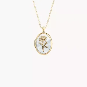 Sutton The Locket Collection White Mother-of-Pearl Pendant Necklace