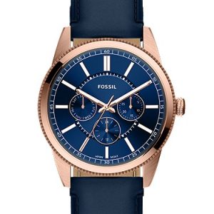 Pearson 42mm Multifunction Navy Leather Watch