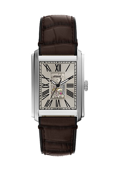 Carraway 30mm Automatic Brown Croco Leather Watch