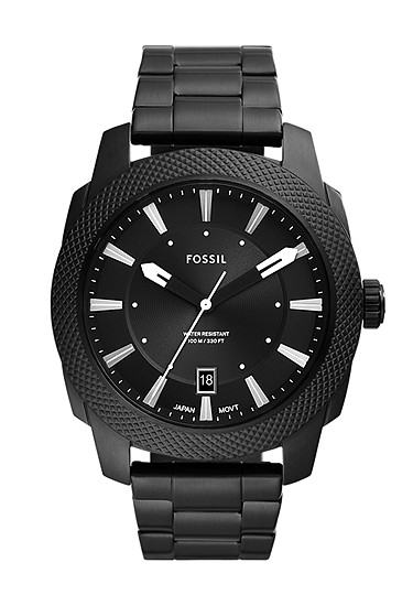 Machine 49mm Three-Hand Date Black Stainless Steel Watch