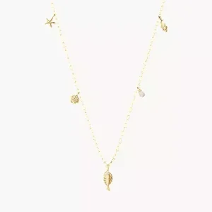 Sutton By The Sea Gold-Tone Brass Shell Necklace
