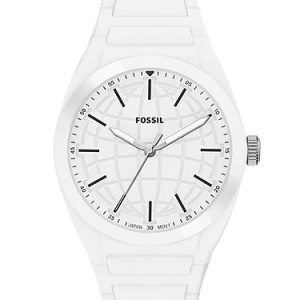 Everett 42mm Three-Hand White Silicone Watch