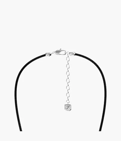 Machine Black Leather Cross Pendant Necklace - Image 5
