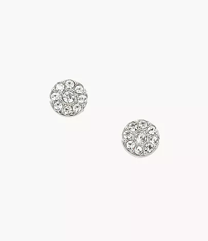 Ellis Iconic Glitz Silver-Tone Stainless Steel Stud Earrings