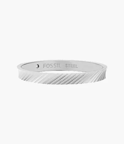 Harlow Linear Texture Stainless Steel Band Ring