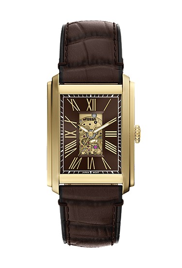 Carraway 30mm Automatic Brown Croco Leather Watch