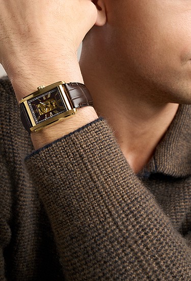 Carraway 30mm Automatic Brown Croco Leather Watch - Image 2