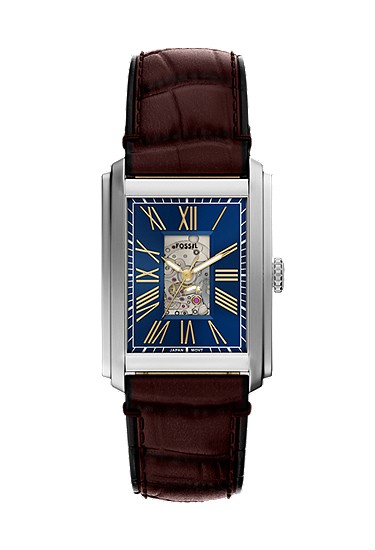 Carraway 30mm Automatic Brown Croco Leather Watch