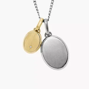 Ellis Two-Tone Stainless Steel Pendant Necklace